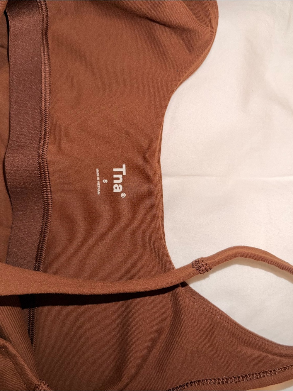 TNA Rust Brown Ribbed Crop Tank - Picture 4 of 5